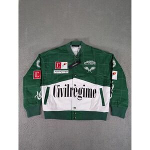 Civil Regime Blooming Through Chaos Racing Jacket Mens Medium Patch Moto Streetw